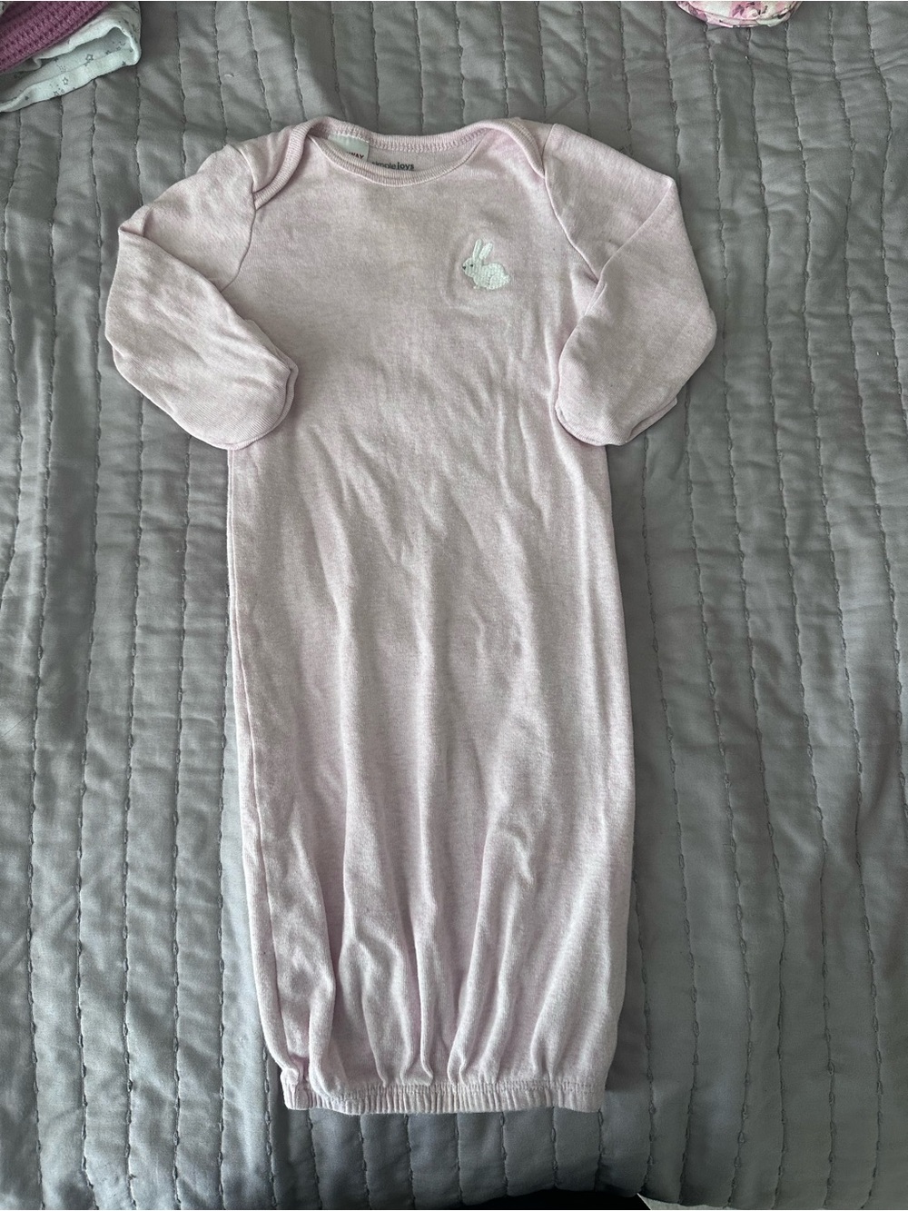 Carter's Light Pink Baby Sleep Gown with Bunny Embroidery